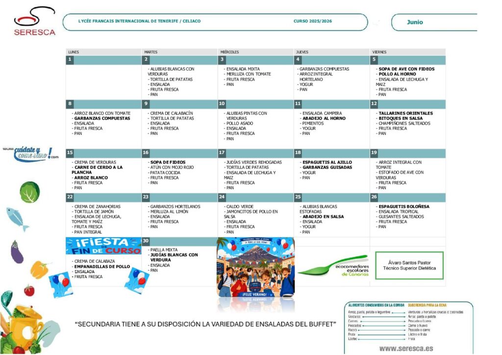 MENÚ CELIACO JUNIO 26